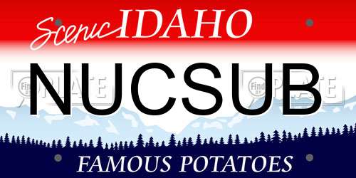 NUCSUB Idaho License Plate