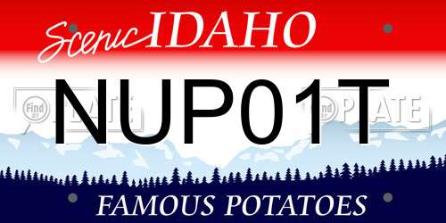 NUP01T Idaho License Plate