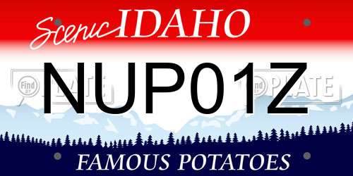 NUP01Z Idaho License Plate