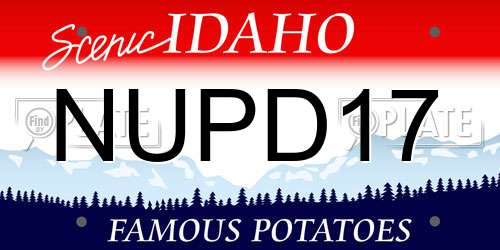 NUPD17 Idaho License Plate