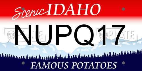 NUPQ17 Idaho License Plate