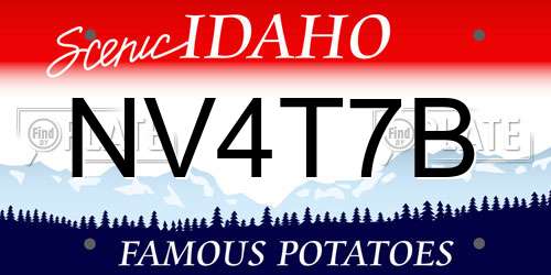 NV4T7B Idaho License Plate