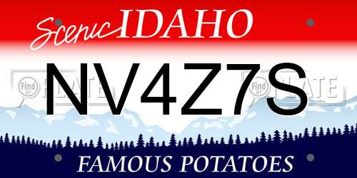 NV4Z7S Idaho License Plate