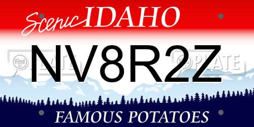 NV8R2Z Idaho License Plate