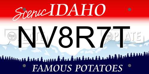 NV8R7T Idaho License Plate
