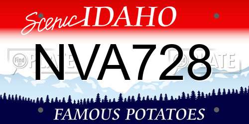 NVA728 Idaho License Plate