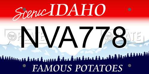 NVA778 Idaho License Plate