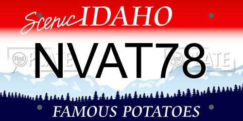 NVAT78 Idaho License Plate