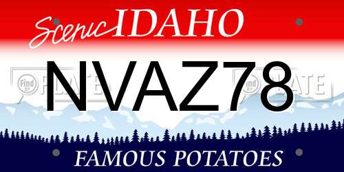 NVAZ78 Idaho License Plate