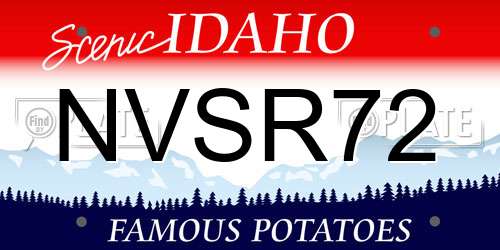 NVSR72 Idaho License Plate