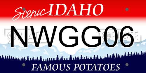 NWGG06 Idaho License Plate