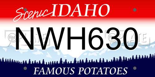 NWH630 Idaho License Plate