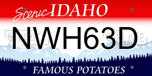 NWH63D Idaho License Plate