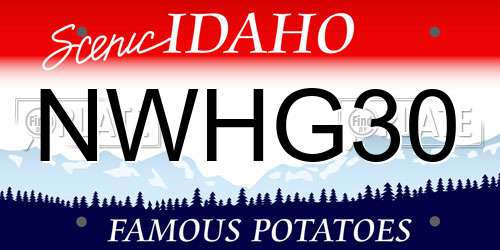 NWHG30 Idaho License Plate