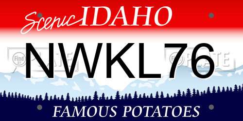 NWKL76 Idaho License Plate