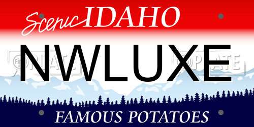 NWLUXE Idaho License Plate