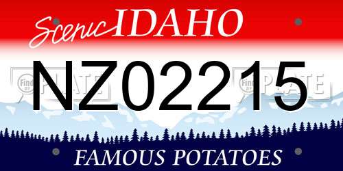 NZ02215 Idaho License Plate