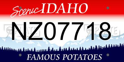 NZ07718 Idaho License Plate