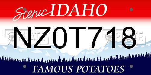 NZ0T718 Idaho License Plate