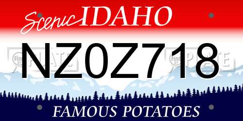 NZ0Z718 Idaho License Plate