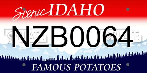 NZB0064 Idaho License Plate