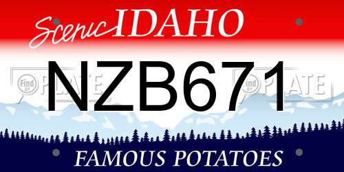 NZB671 Idaho License Plate