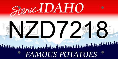 NZD7218 Idaho License Plate