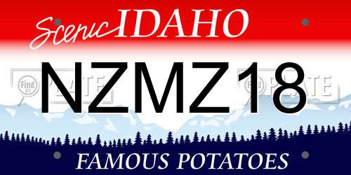 NZMZ18 Idaho License Plate