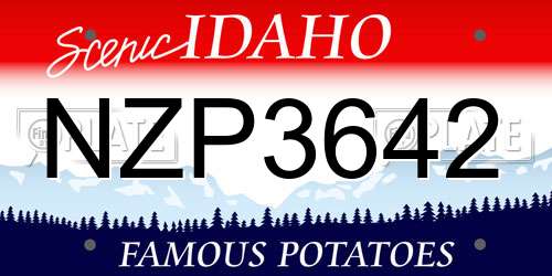 NZP3642 Idaho License Plate