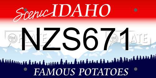 NZS671 Idaho License Plate