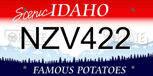 NZV422 Idaho License Plate