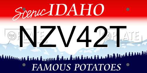 NZV42T Idaho License Plate