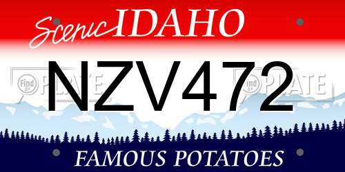 NZV472 Idaho License Plate