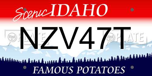NZV47T Idaho License Plate