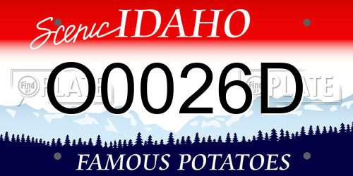 O0026D Idaho License Plate