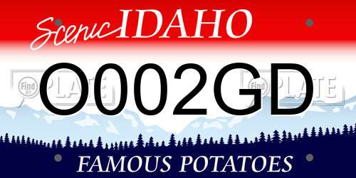 O002GD Idaho License Plate