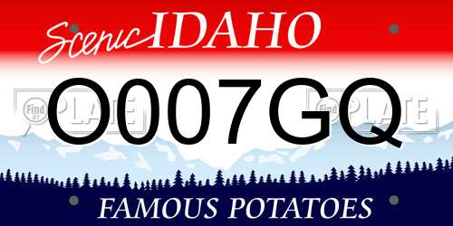 O007GQ Idaho License Plate