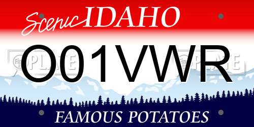 O01VWR Idaho License Plate