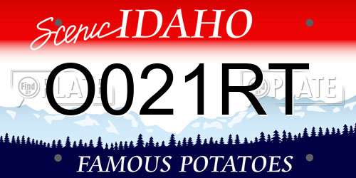 O021RT Idaho License Plate