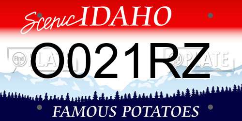 O021RZ Idaho License Plate