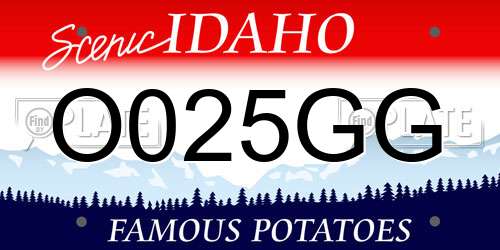 O025GG Idaho License Plate