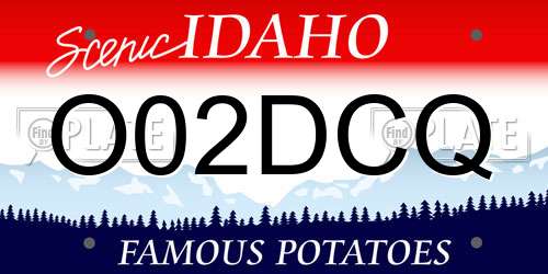 O02DCQ Idaho License Plate