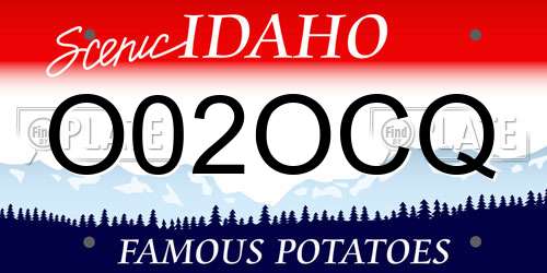 O02OCQ Idaho License Plate