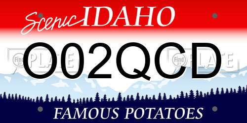 O02QCD Idaho License Plate