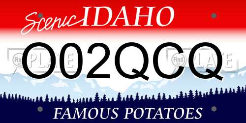 O02QCQ Idaho License Plate