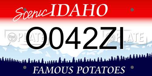 O042ZI Idaho License Plate