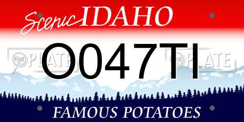 O047TI Idaho License Plate