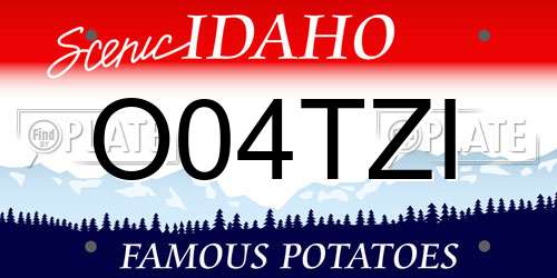 O04TZI Idaho License Plate