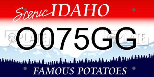 O075GG Idaho License Plate
