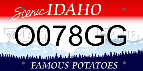 O078GG Idaho License Plate